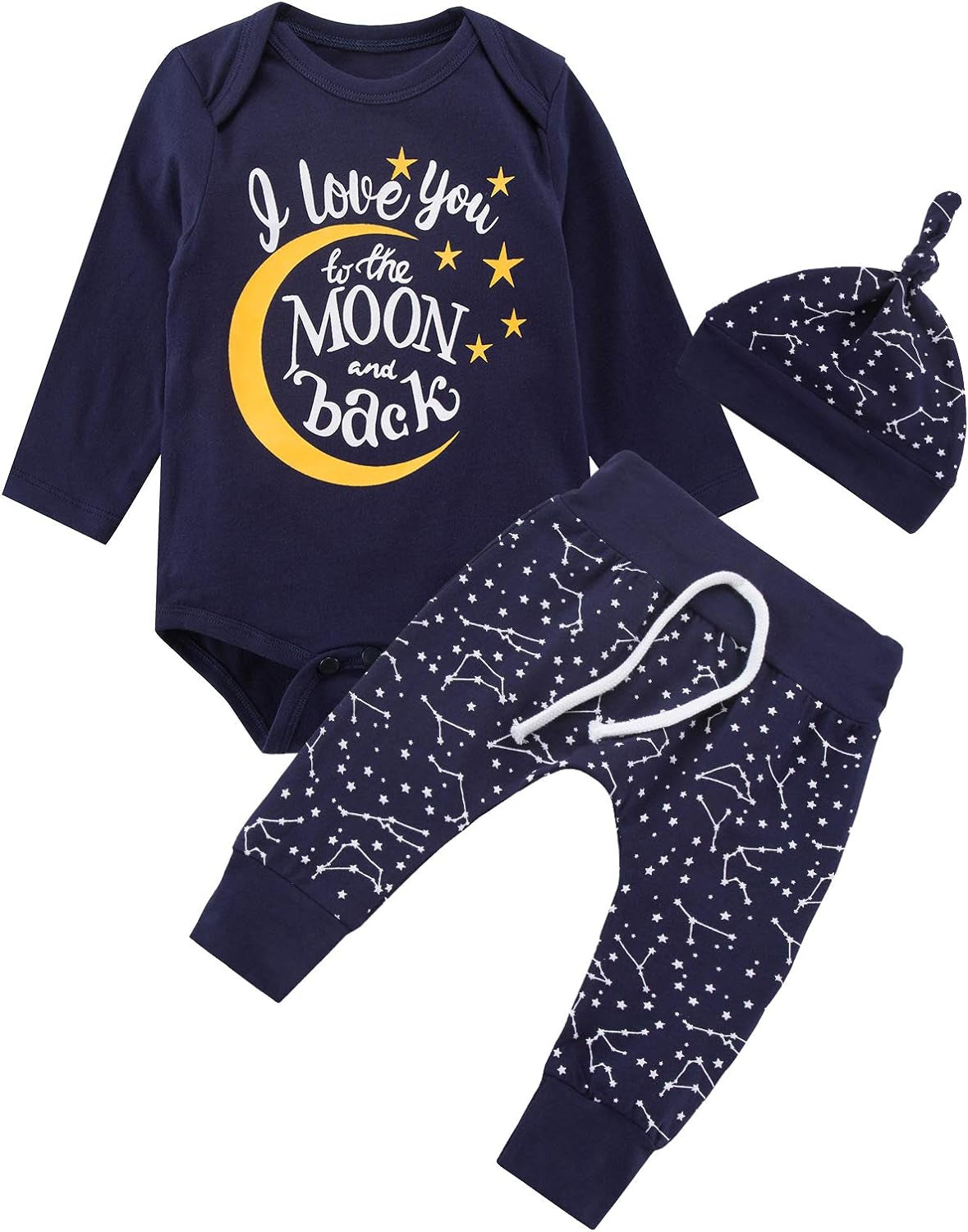 Baby Boy Space Theme Outfit Newborn Boy I Love You to the Moon and Back Baby Shower Infant Space Clothes Romper Pants Set